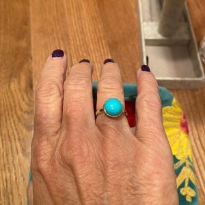 Gold turquoise ring.